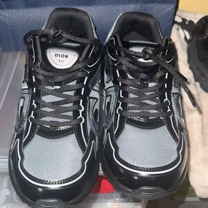 Dior Men's Black and Silver Sneakers